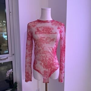 Mesh Print Bodysuit - XS